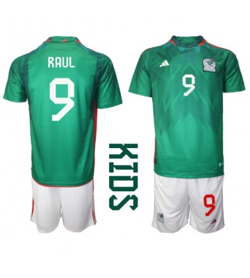 Mexiko Raul Jimenez #9 Domácí dres komplet pro Děti MS 2022 Krátkým Rukávem (+ Krátké kalhoty)