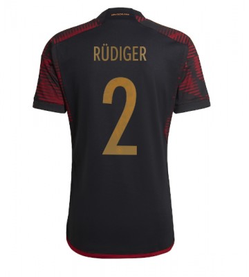 Německo Antonio Rudiger #2 Venkovní Dres MS 2022 Krátkým Rukávem