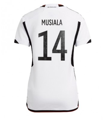Německo Jamal Musiala #14 Domácí Dres pro Dámy MS 2022 Krátkým Rukávem