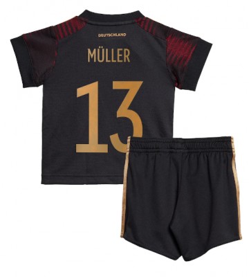 Německo Thomas Muller #13 Venkovní dres komplet pro Děti MS 2022 Krátkým Rukávem (+ Krátké kalhoty)