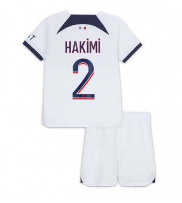 Paris Saint-Germain Achraf Hakimi #2 Venkovní dres komplet pro Děti 2023-24 Krátkým Rukávem (+ Krátké kalhoty)