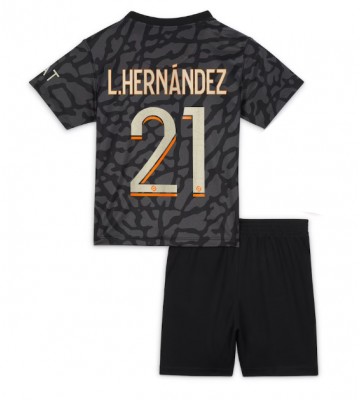 Paris Saint-Germain Lucas Hernandez #21 Alternativní dres komplet pro Děti 2023-24 Krátkým Rukávem (+ Krátké kalhoty)