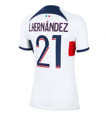 Paris Saint-Germain Lucas Hernandez #21 Venkovní Dres pro Dámy 2023-24 Krátkým Rukávem