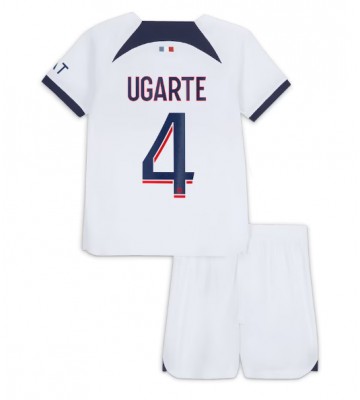 Paris Saint-Germain Manuel Ugarte #4 Venkovní dres komplet pro Děti 2023-24 Krátkým Rukávem (+ Krátké kalhoty)