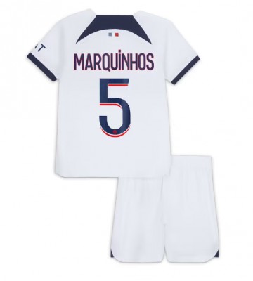 Paris Saint-Germain Marquinhos #5 Venkovní dres komplet pro Děti 2023-24 Krátkým Rukávem (+ Krátké kalhoty)