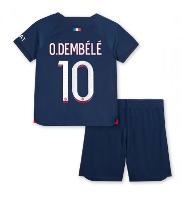 Paris Saint-Germain Ousmane Dembele #10 Domácí dres komplet pro Děti 2023-24 Krátkým Rukávem (+ Krátké kalhoty)