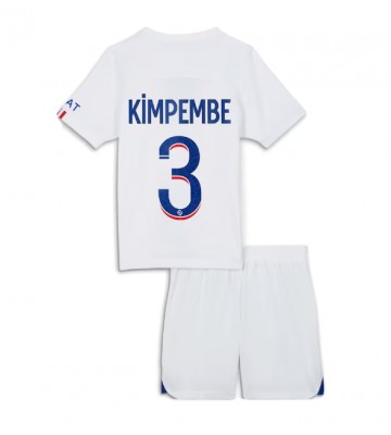Paris Saint-Germain Presnel Kimpembe #3 Venkovní dres komplet pro Děti 2023-24 Krátkým Rukávem (+ Krátké kalhoty)
