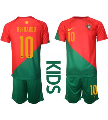 Portugalsko Bernardo Silva #10 Domácí dres komplet pro Děti MS 2022 Krátkým Rukávem (+ Krátké kalhoty)
