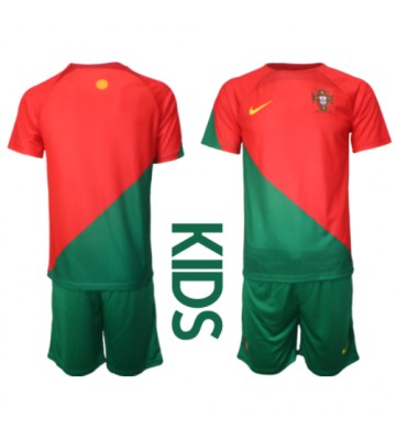 Portugalsko Domácí dres komplet pro Děti MS 2022 Krátkým Rukávem (+ Krátké kalhoty)