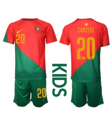 Portugalsko Joao Cancelo #20 Domácí dres komplet pro Děti MS 2022 Krátkým Rukávem (+ Krátké kalhoty)