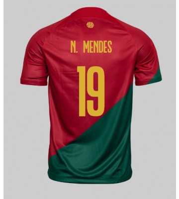 Portugalsko Nuno Mendes #19 Domácí Dres MS 2022 Krátkým Rukávem