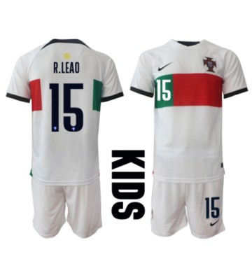 Portugalsko Rafael Leao #15 Venkovní dres komplet pro Děti MS 2022 Krátkým Rukávem (+ Krátké kalhoty)