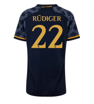 Real Madrid Antonio Rudiger #22 Venkovní Dres pro Dámy 2023-24 Krátkým Rukávem
