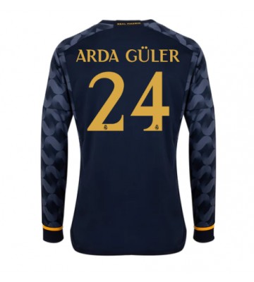 Real Madrid Arda Guler #24 Venkovní Dres 2023-24 Dlouhým Rukávem