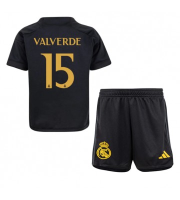 Real Madrid Federico Valverde #15 Alternativní dres komplet pro Děti 2023-24 Krátkým Rukávem (+ Krátké kalhoty)