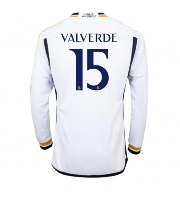 Real Madrid Federico Valverde #15 Domácí Dres 2023-24 Dlouhým Rukávem