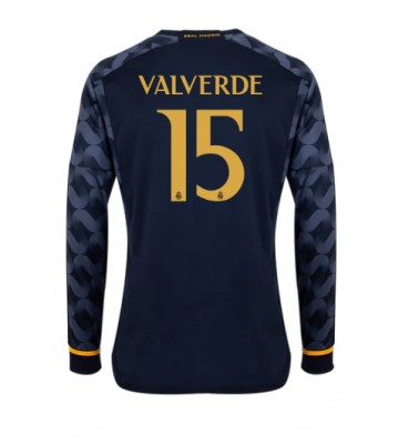 Real Madrid Federico Valverde #15 Venkovní Dres 2023-24 Dlouhým Rukávem