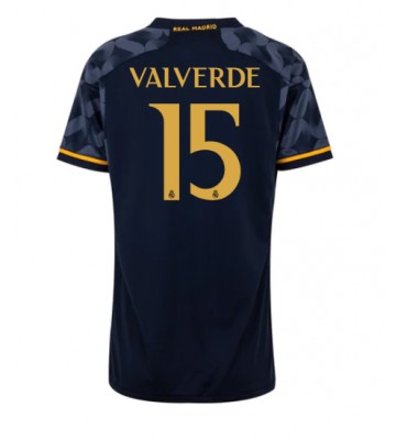 Real Madrid Federico Valverde #15 Venkovní Dres pro Dámy 2023-24 Krátkým Rukávem