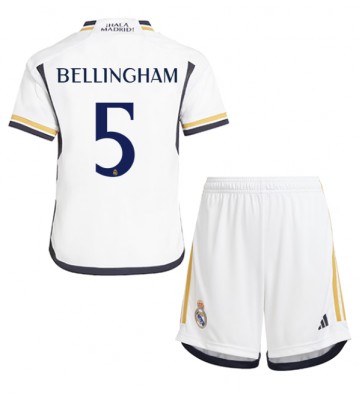 Real Madrid Jude Bellingham #5 Domácí dres komplet pro Děti 2023-24 Krátkým Rukávem (+ Krátké kalhoty)