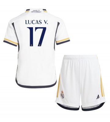 Real Madrid Lucas Vazquez #17 Domácí dres komplet pro Děti 2023-24 Krátkým Rukávem (+ Krátké kalhoty)