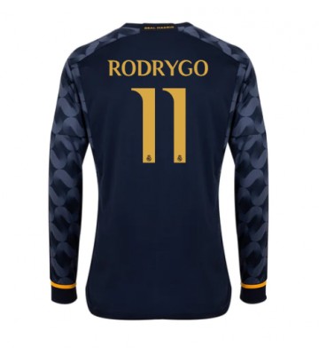 Real Madrid Rodrygo Goes #11 Venkovní Dres 2023-24 Dlouhým Rukávem