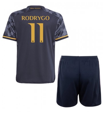Real Madrid Rodrygo Goes #11 Venkovní dres komplet pro Děti 2023-24 Krátkým Rukávem (+ Krátké kalhoty)