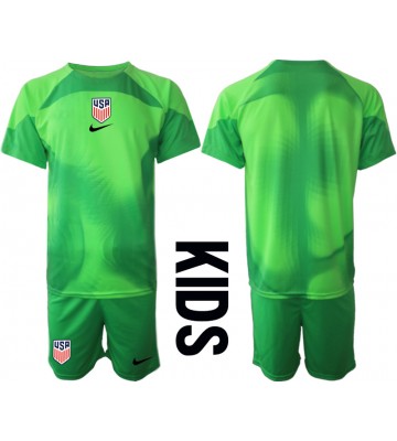 Spojené státy Brankář Venkovní dres komplet pro Děti MS 2022 Krátkým Rukávem (+ Krátké kalhoty)