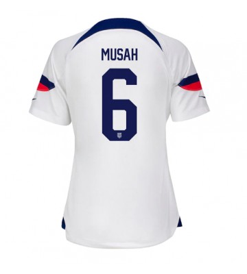 Spojené státy Yunus Musah #6 Domácí Dres pro Dámy MS 2022 Krátkým Rukávem