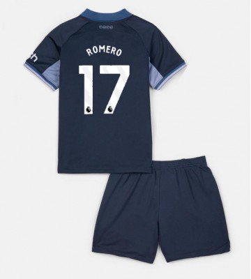 Tottenham Hotspur Cristian Romero #17 Venkovní dres komplet pro Děti 2023-24 Krátkým Rukávem (+ Krátké kalhoty)