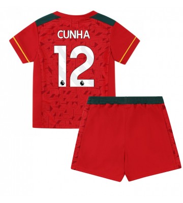 Wolves Matheus Cunha #12 Venkovní dres komplet pro Děti 2023-24 Krátkým Rukávem (+ Krátké kalhoty)