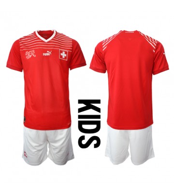 Švýcarsko Domácí dres komplet pro Děti MS 2022 Krátkým Rukávem (+ Krátké kalhoty)