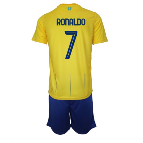 Al-Nassr Cristiano Ronaldo #7 Domácí dres komplet pro Děti 2023-24 Krátkým Rukávem (+ Krátké kalhoty)