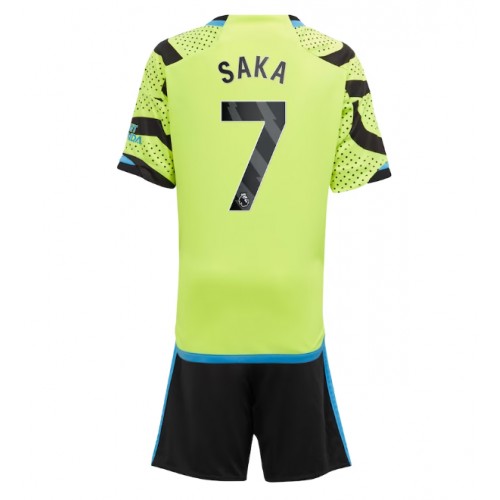 Arsenal Bukayo Saka #7 Venkovní dres komplet pro Děti 2023-24 Krátkým Rukávem (+ Krátké kalhoty)
