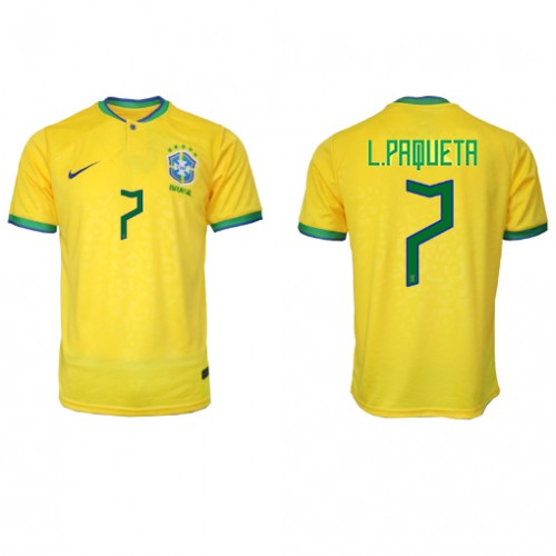 Brazílie Lucas Paqueta #7 Domácí Dres MS 2022 Krátkým Rukávem