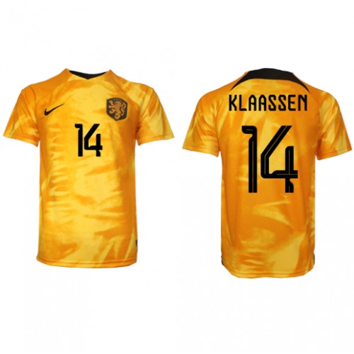 Holandsko Davy Klaassen #14 Domácí Dres MS 2022 Krátkým Rukávem