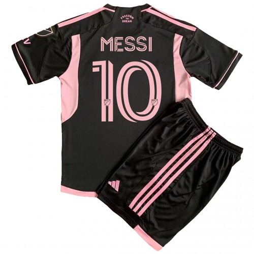 Inter Miami Lionel Messi #10 Venkovní dres komplet pro Děti 2023-24 Krátkým Rukávem (+ Krátké kalhoty)