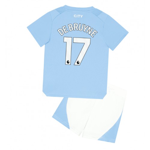 Manchester City Kevin De Bruyne #17 Domácí dres komplet pro Děti 2023-24 Krátkým Rukávem (+ Krátké kalhoty)