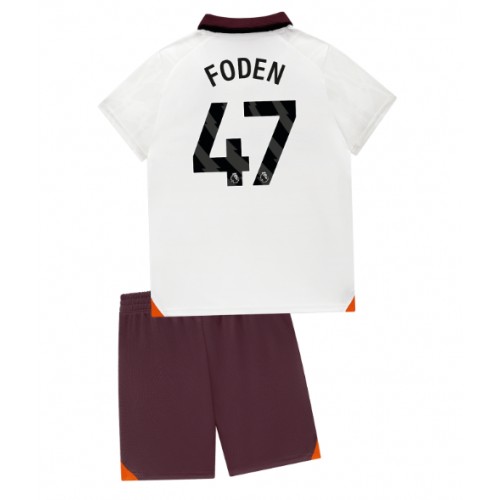 Manchester City Phil Foden #47 Venkovní dres komplet pro Děti 2023-24 Krátkým Rukávem (+ Krátké kalhoty)