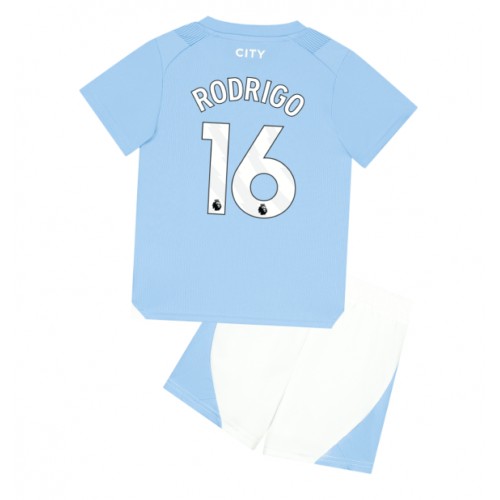 Manchester City Rodri Hernandez #16 Domácí dres komplet pro Děti 2023-24 Krátkým Rukávem (+ Krátké kalhoty)