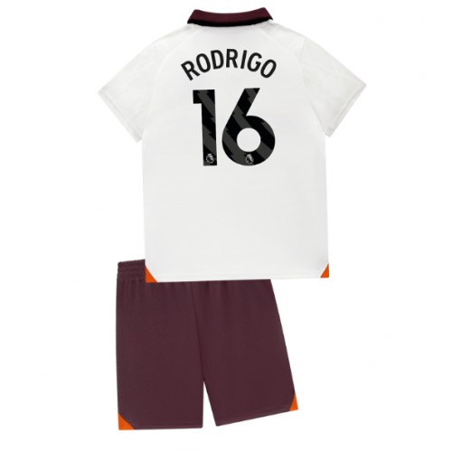 Manchester City Rodri Hernandez #16 Venkovní dres komplet pro Děti 2023-24 Krátkým Rukávem (+ Krátké kalhoty)