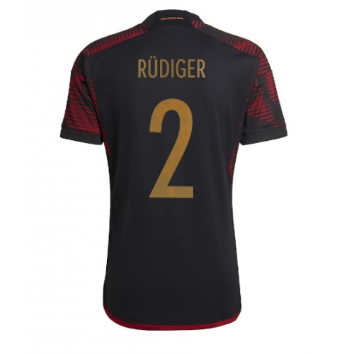 Německo Antonio Rudiger #2 Venkovní Dres MS 2022 Krátkým Rukávem